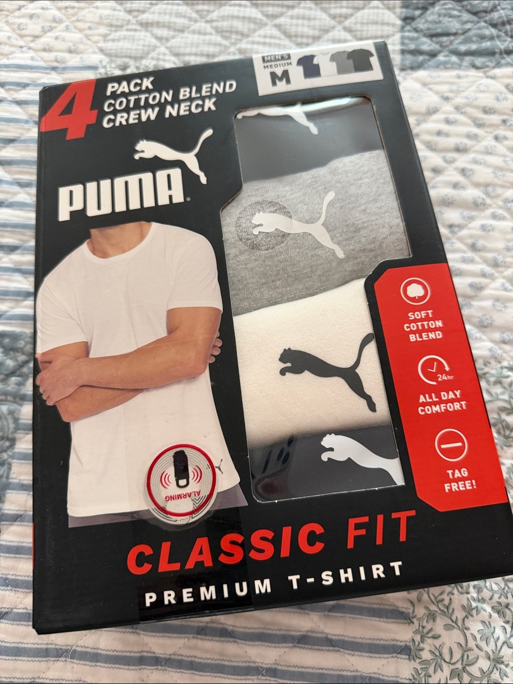 Puma Medium 4 Pack Crew Neck Tees